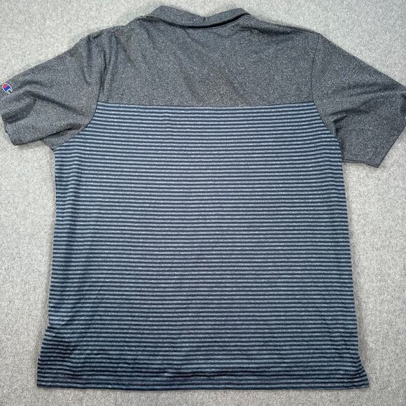 Vanderbilt Champion Short Sleeve Polo Shirt Men's 2XL Gray Blue Stripe - Picture 8 of 9